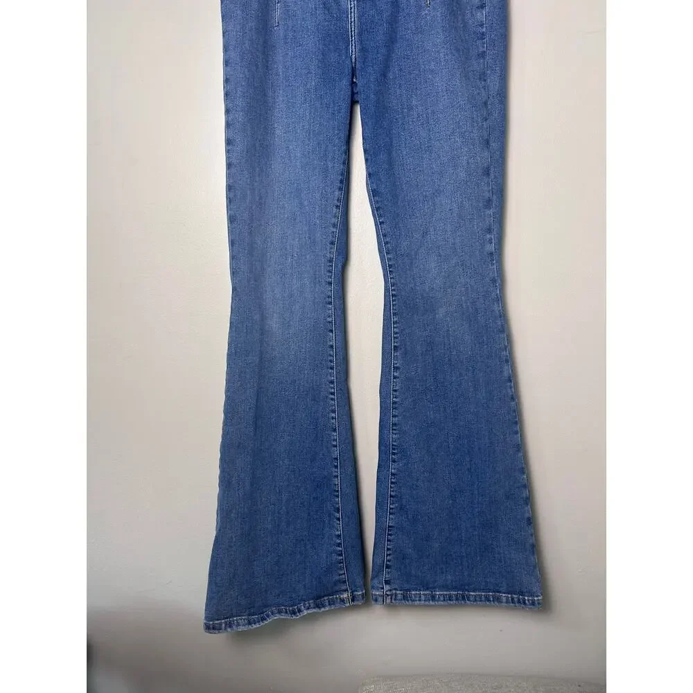 We the Free People Jayde Flare Jeans size 31 Boho Hippie Denim High Rise Stretch